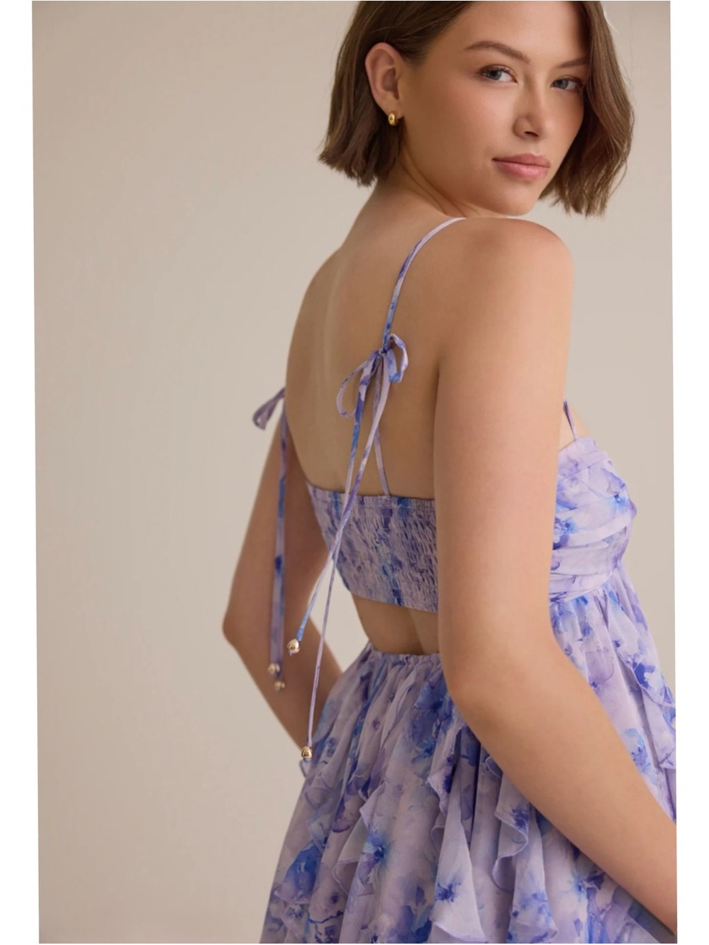 ALTAR'D STATE | NWT Whitley Watercolor Floral Mini Babydoll Dress, Size Small - Picture 4 of 14